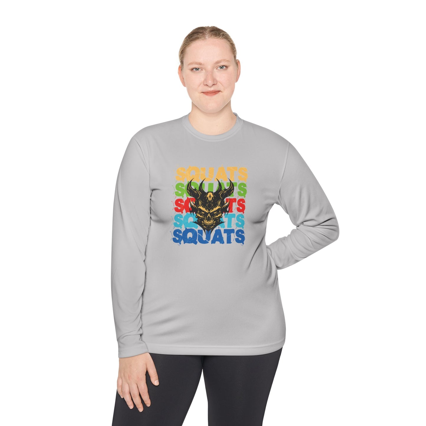 Squats Motivational Unisex Long Sleeve Tee, Fitness Gift, Gym Apparel, Activewear, Workout Clothing, Sports Tee