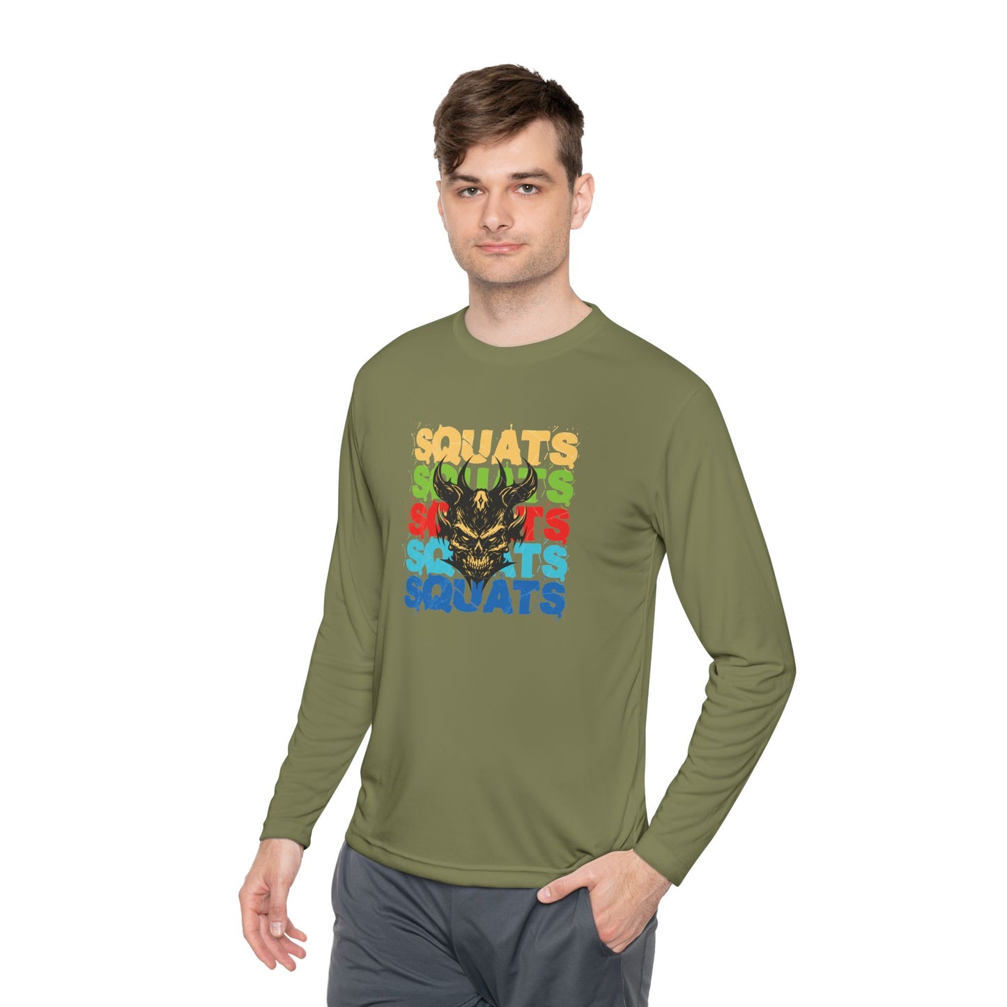 Squats Motivational Unisex Long Sleeve Tee, Fitness Gift, Gym Apparel, Activewear, Workout Clothing, Sports Tee