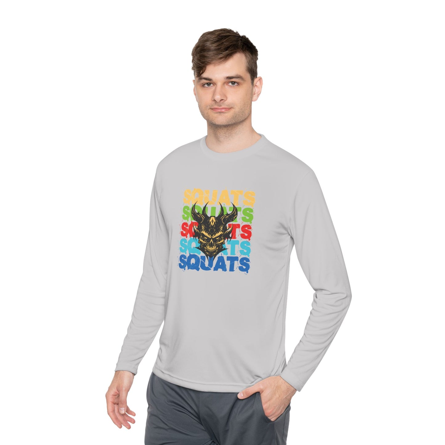 Squats Motivational Unisex Long Sleeve Tee, Fitness Gift, Gym Apparel, Activewear, Workout Clothing, Sports Tee