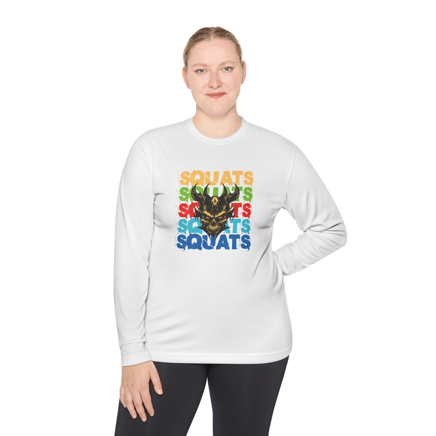 Squats Motivational Unisex Long Sleeve Tee, Fitness Gift, Gym Apparel, Activewear, Workout Clothing, Sports Tee