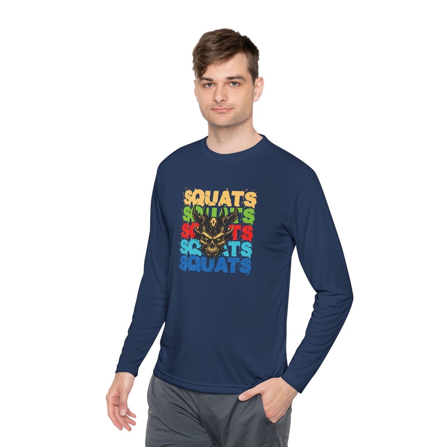 Squats Motivational Unisex Long Sleeve Tee, Fitness Gift, Gym Apparel, Activewear, Workout Clothing, Sports Tee