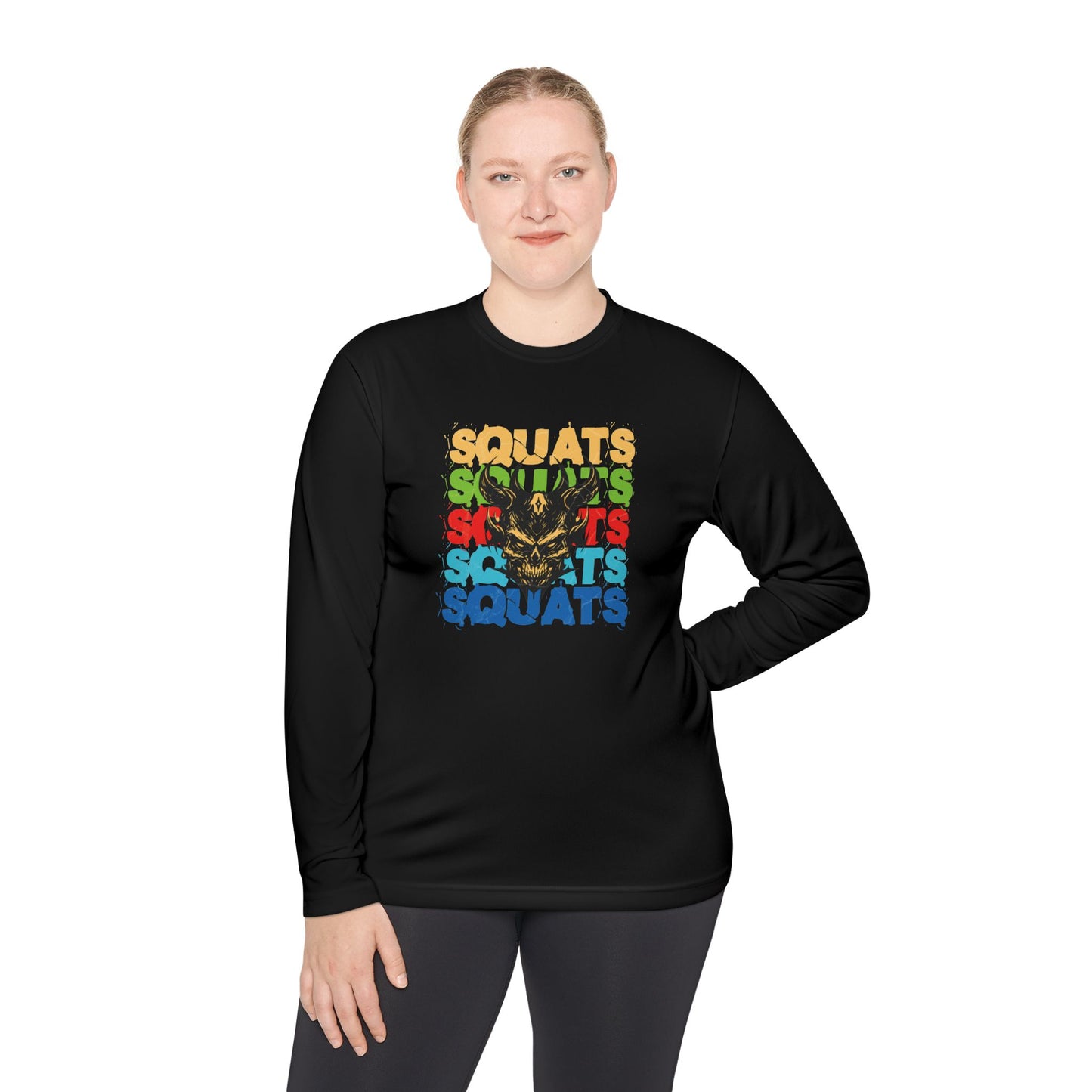 Squats Motivational Unisex Long Sleeve Tee, Fitness Gift, Gym Apparel, Activewear, Workout Clothing, Sports Tee
