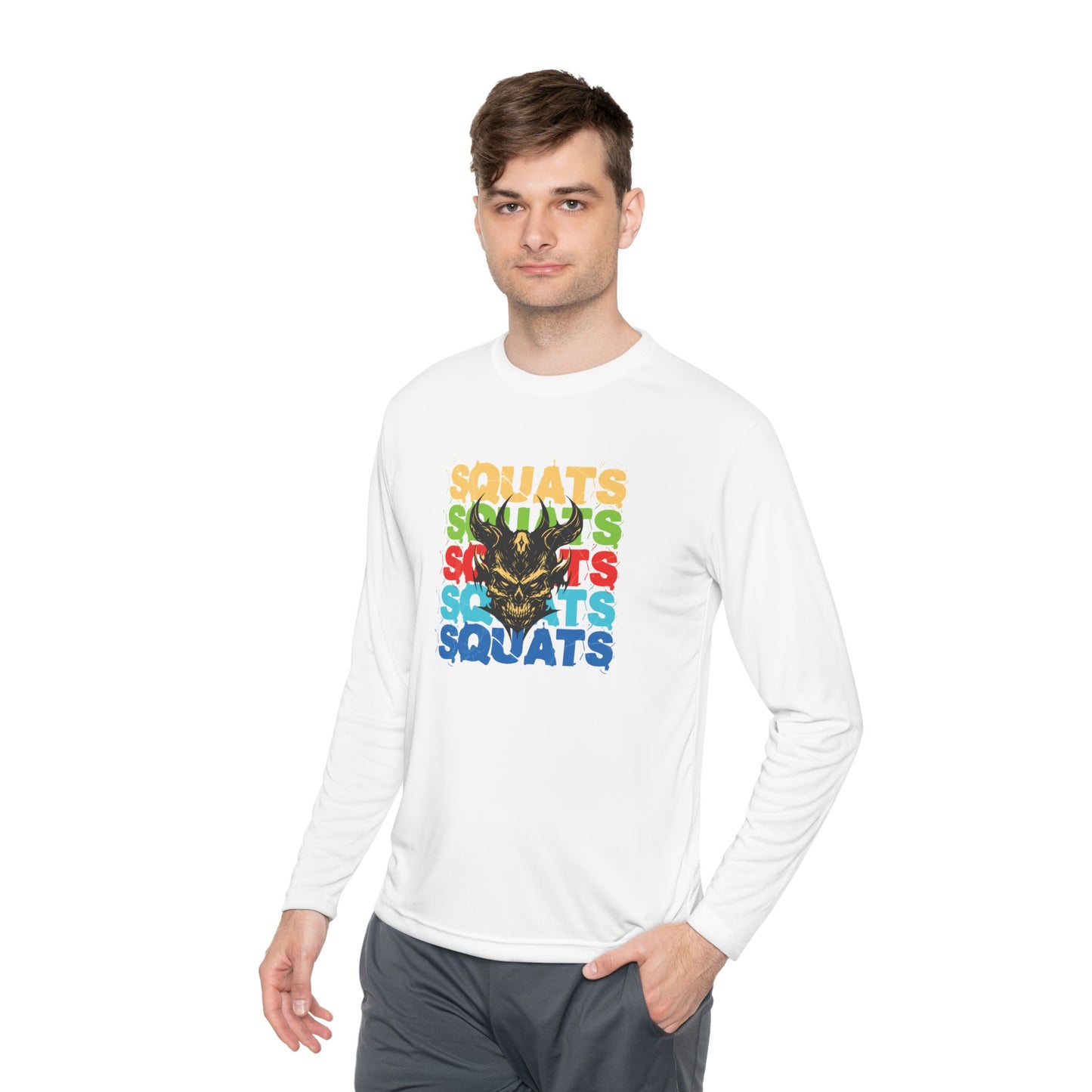 Squats Motivational Unisex Long Sleeve Tee, Fitness Gift, Gym Apparel, Activewear, Workout Clothing, Sports Tee