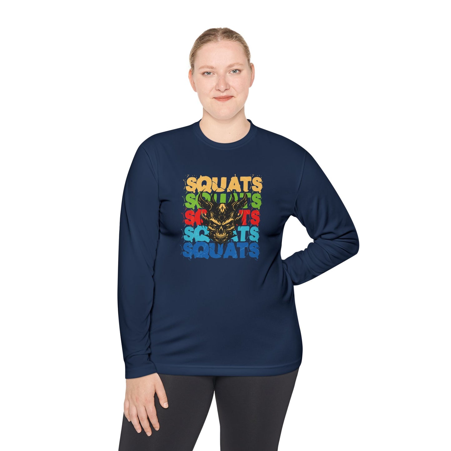 Squats Motivational Unisex Long Sleeve Tee, Fitness Gift, Gym Apparel, Activewear, Workout Clothing, Sports Tee