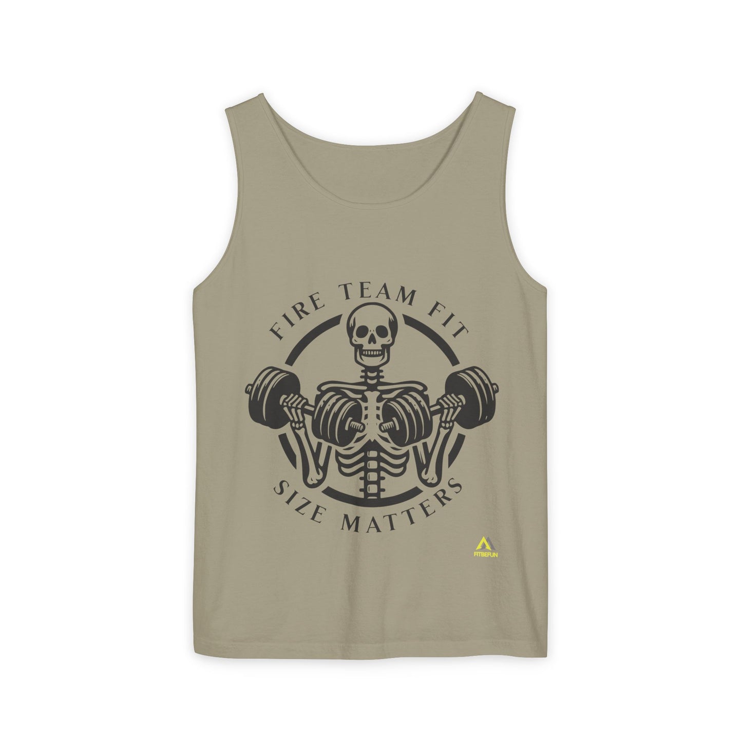 Spooktacular Fitness: Unisex Garment-Dyed Skeleton Gym Tank for Weights this Halloween