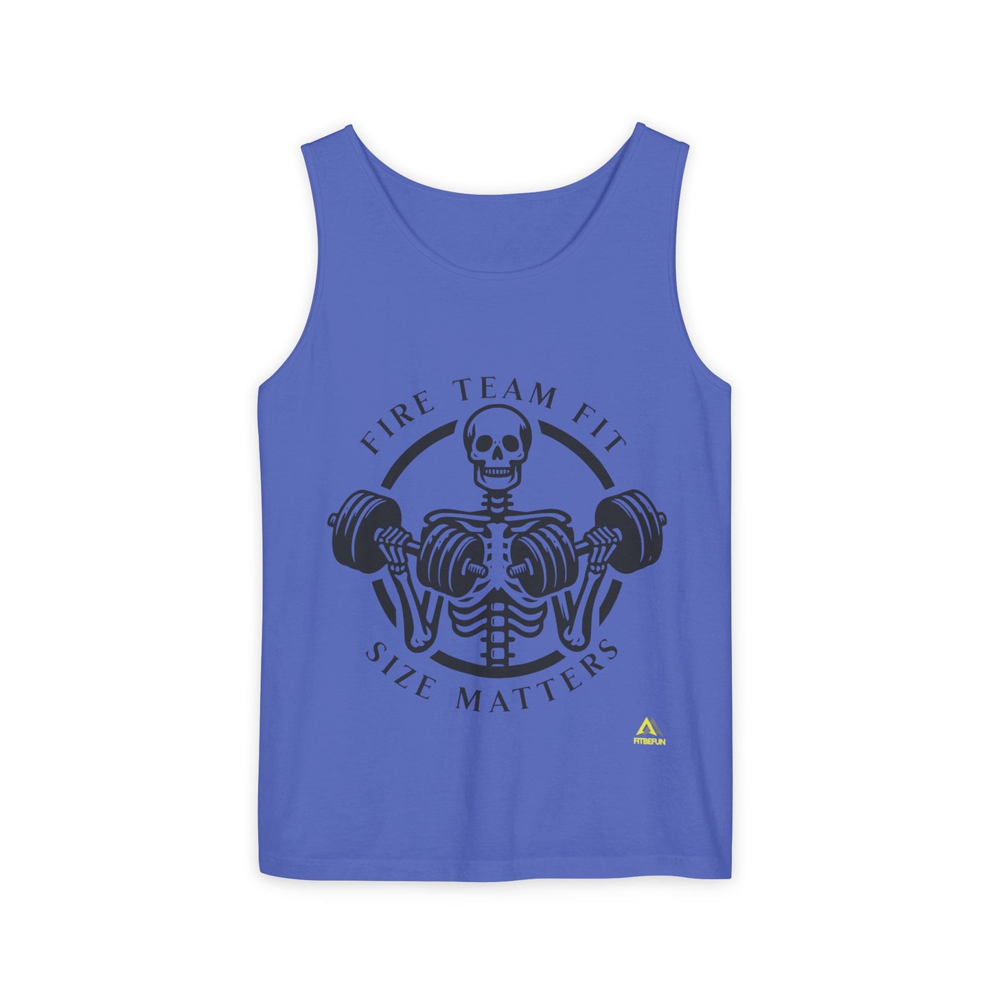 Spooktacular Fitness: Unisex Garment-Dyed Skeleton Gym Tank for Weights this Halloween
