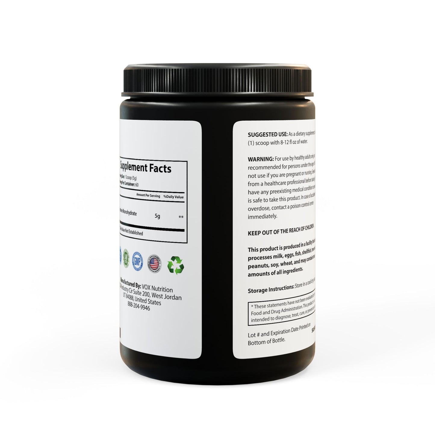 Pure Creatine Monohydrate – Muscle Growth, Strength & Recovery | Non-GMO, Gluten-Free, Made in USA (300g, 10.58oz)
