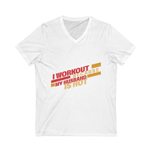 Wife & Husband Vibes: Unisex Jersey Short Sleeve V-Neck Tee.