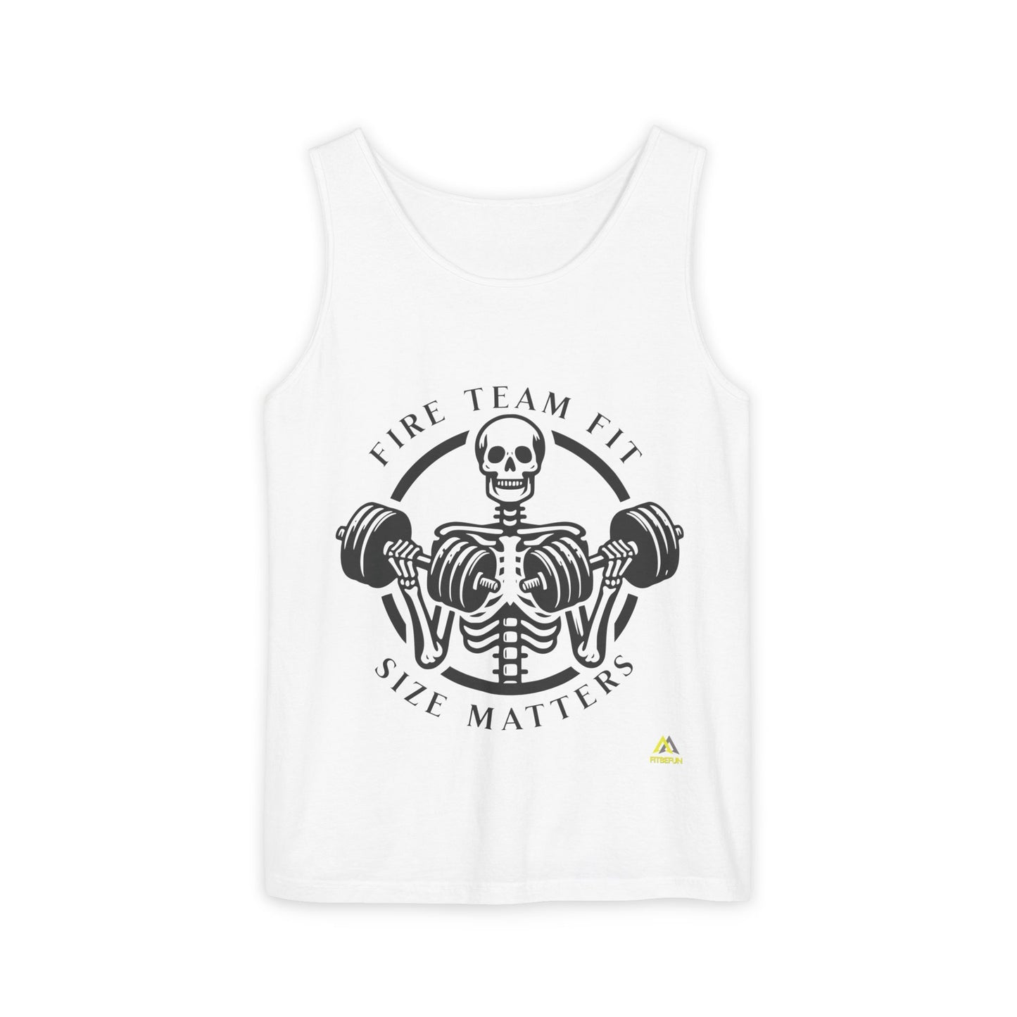 Spooktacular Fitness: Unisex Garment-Dyed Skeleton Gym Tank for Weights this Halloween