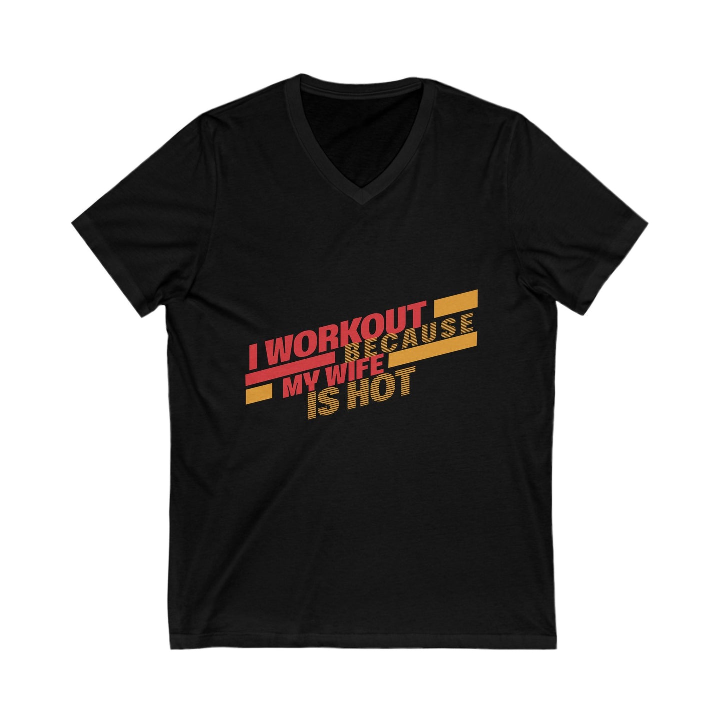 Wife & Husband Vibes: Unisex Jersey Short Sleeve V-Neck Tee. WIFE