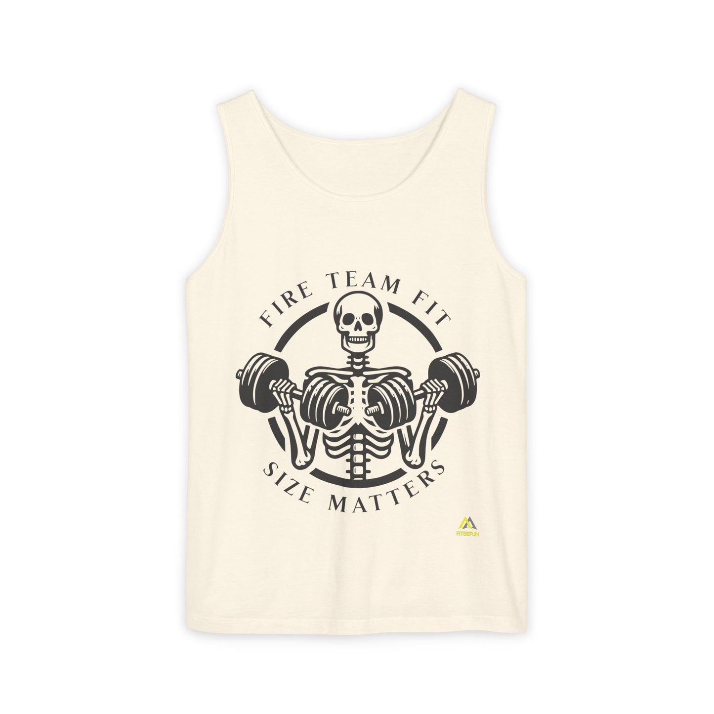 Spooktacular Fitness: Unisex Garment-Dyed Skeleton Gym Tank for Weights this Halloween
