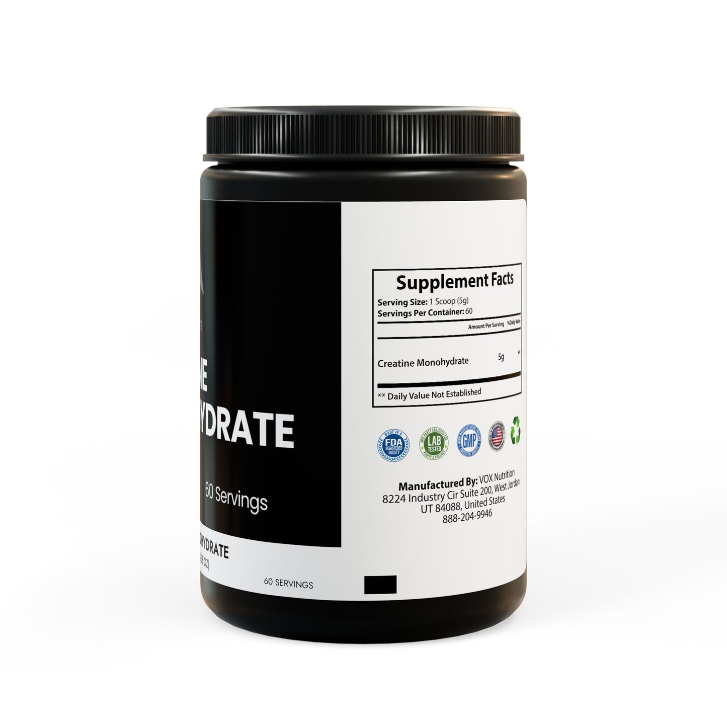 Pure Creatine Monohydrate – Muscle Growth, Strength & Recovery | Non-GMO, Gluten-Free, Made in USA (300g, 10.58oz)