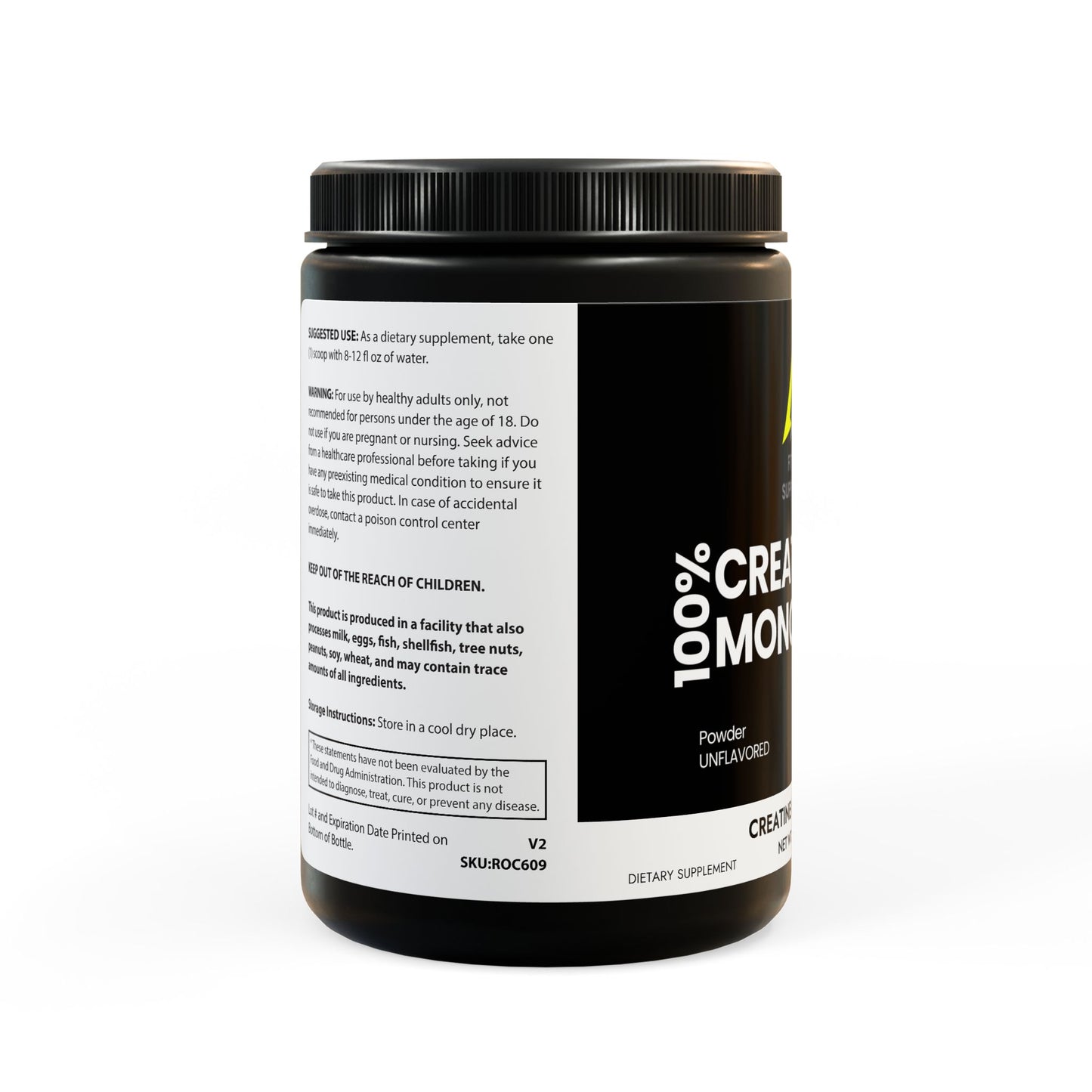 Pure Creatine Monohydrate – Muscle Growth, Strength & Recovery | Non-GMO, Gluten-Free, Made in USA (300g, 10.58oz)