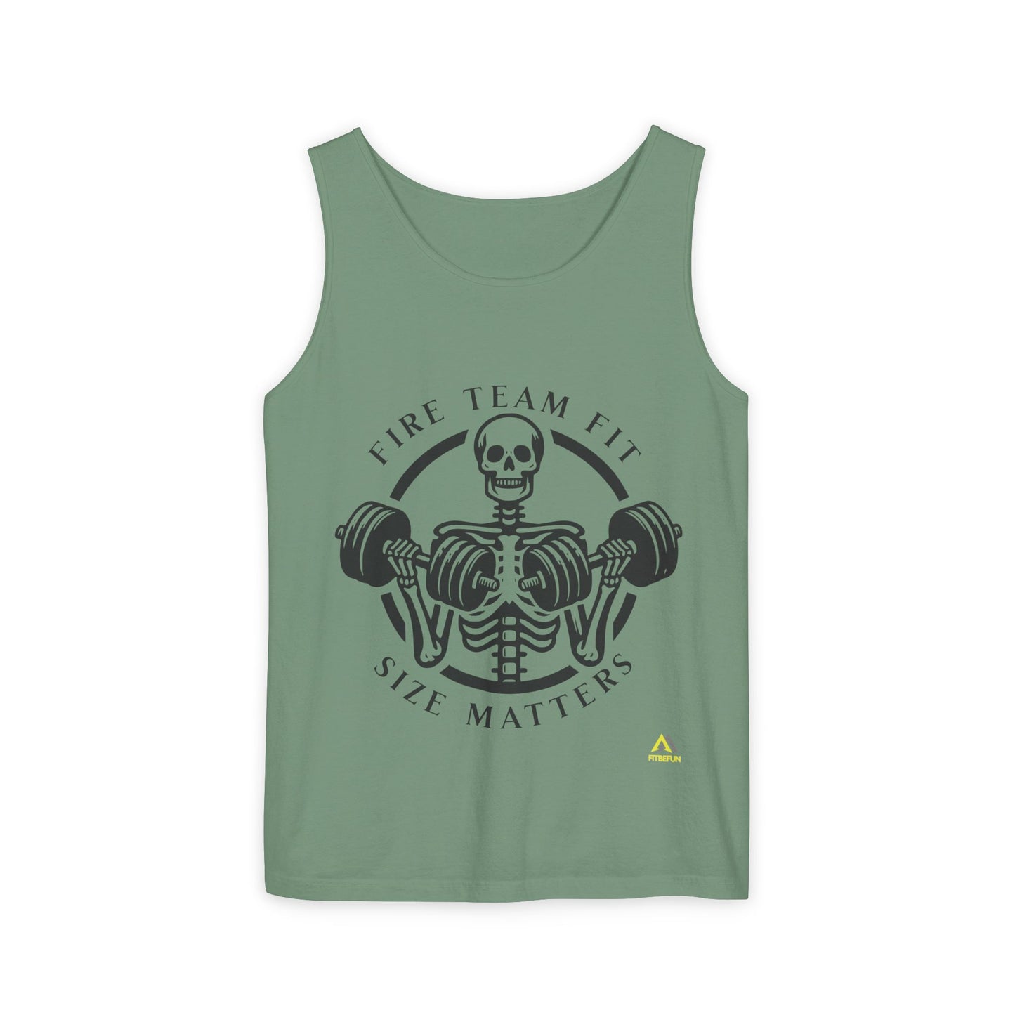 Spooktacular Fitness: Unisex Garment-Dyed Skeleton Gym Tank for Weights this Halloween