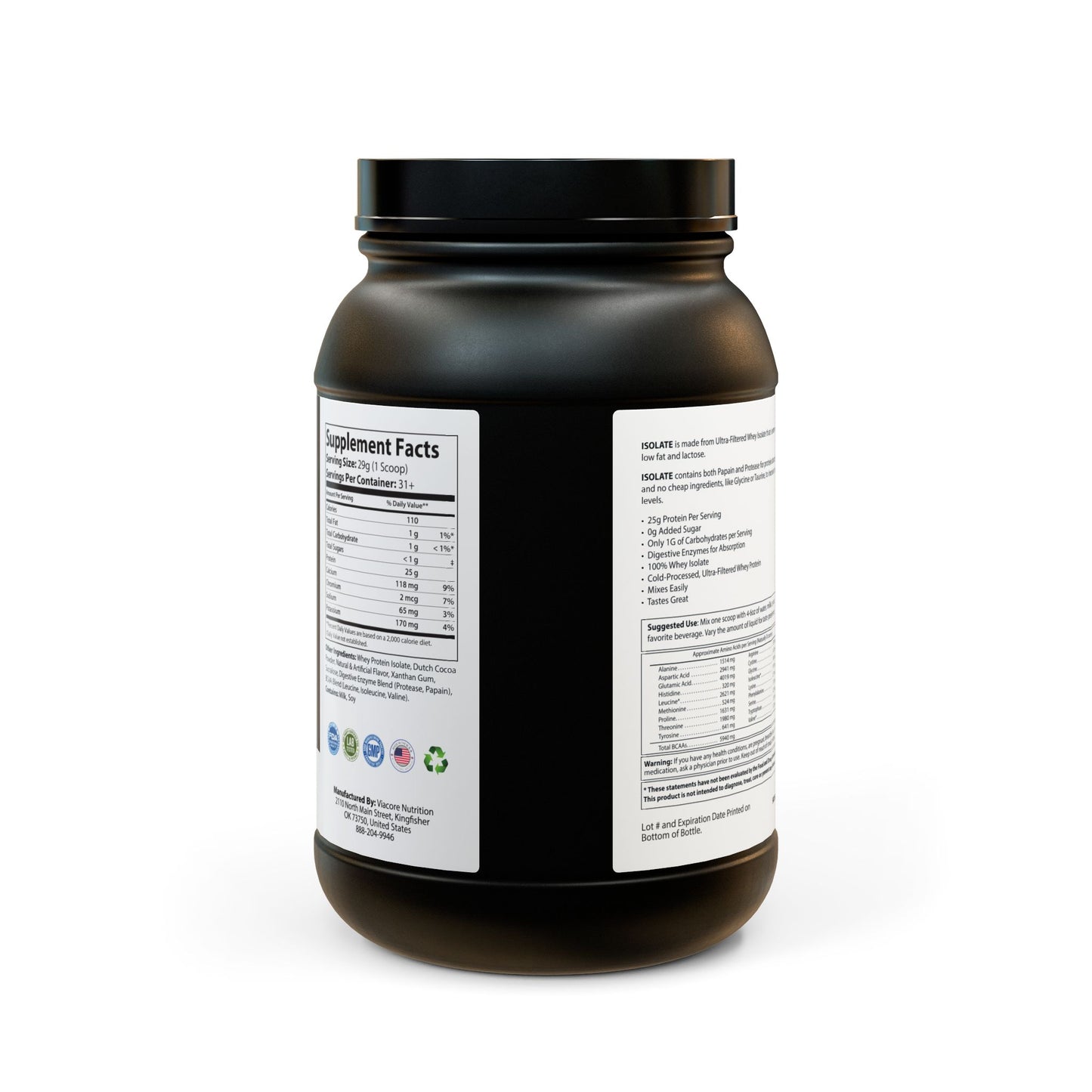 Premium Whey Protein Isolate & Concentrate – Muscle Growth, Recovery & Endurance | Non-GMO, Made in USA (907g, 2lb)