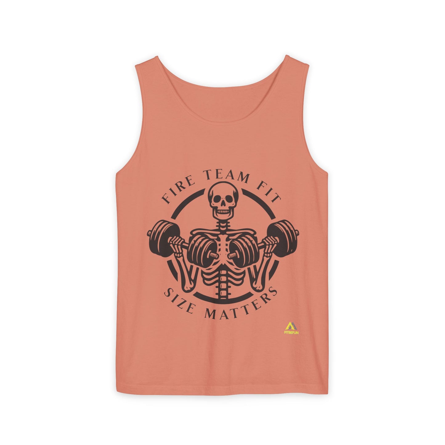 Spooktacular Fitness: Unisex Garment-Dyed Skeleton Gym Tank for Weights this Halloween