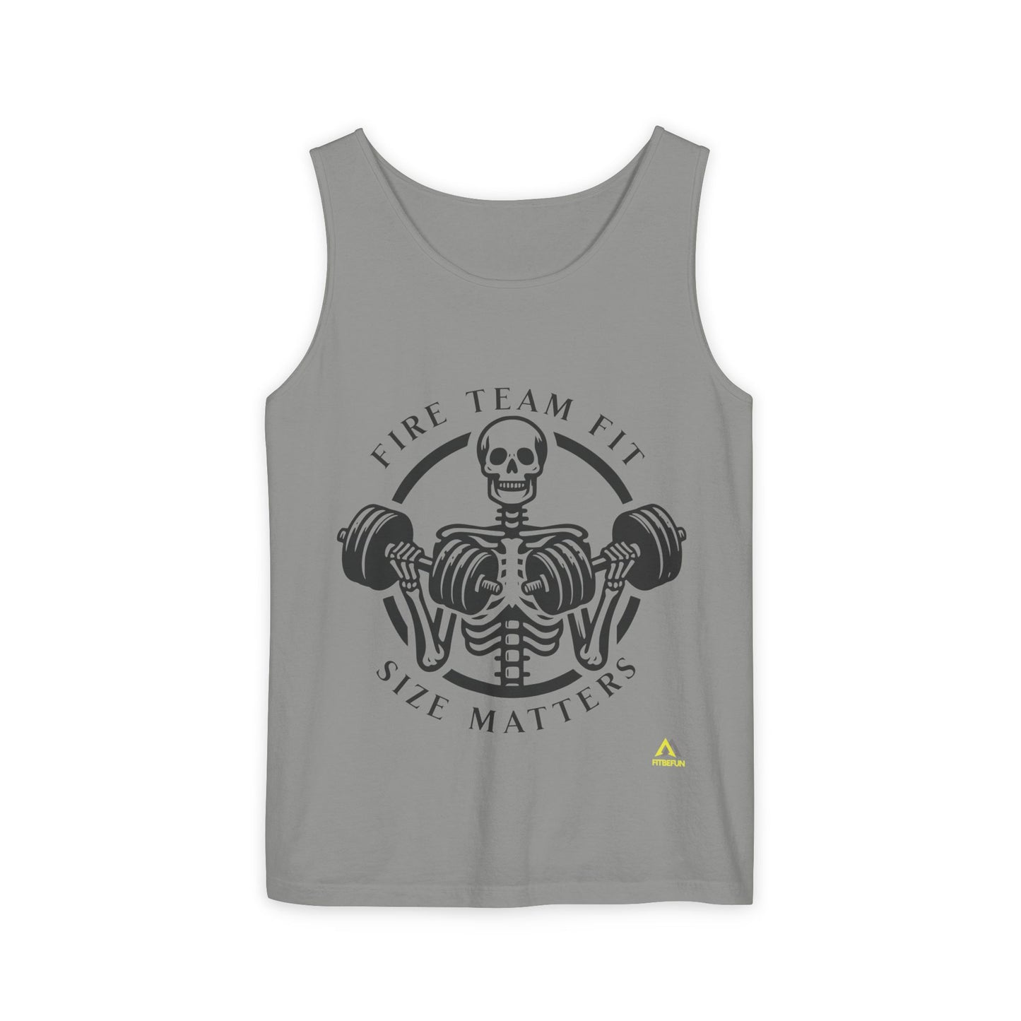 Spooktacular Fitness: Unisex Garment-Dyed Skeleton Gym Tank for Weights this Halloween
